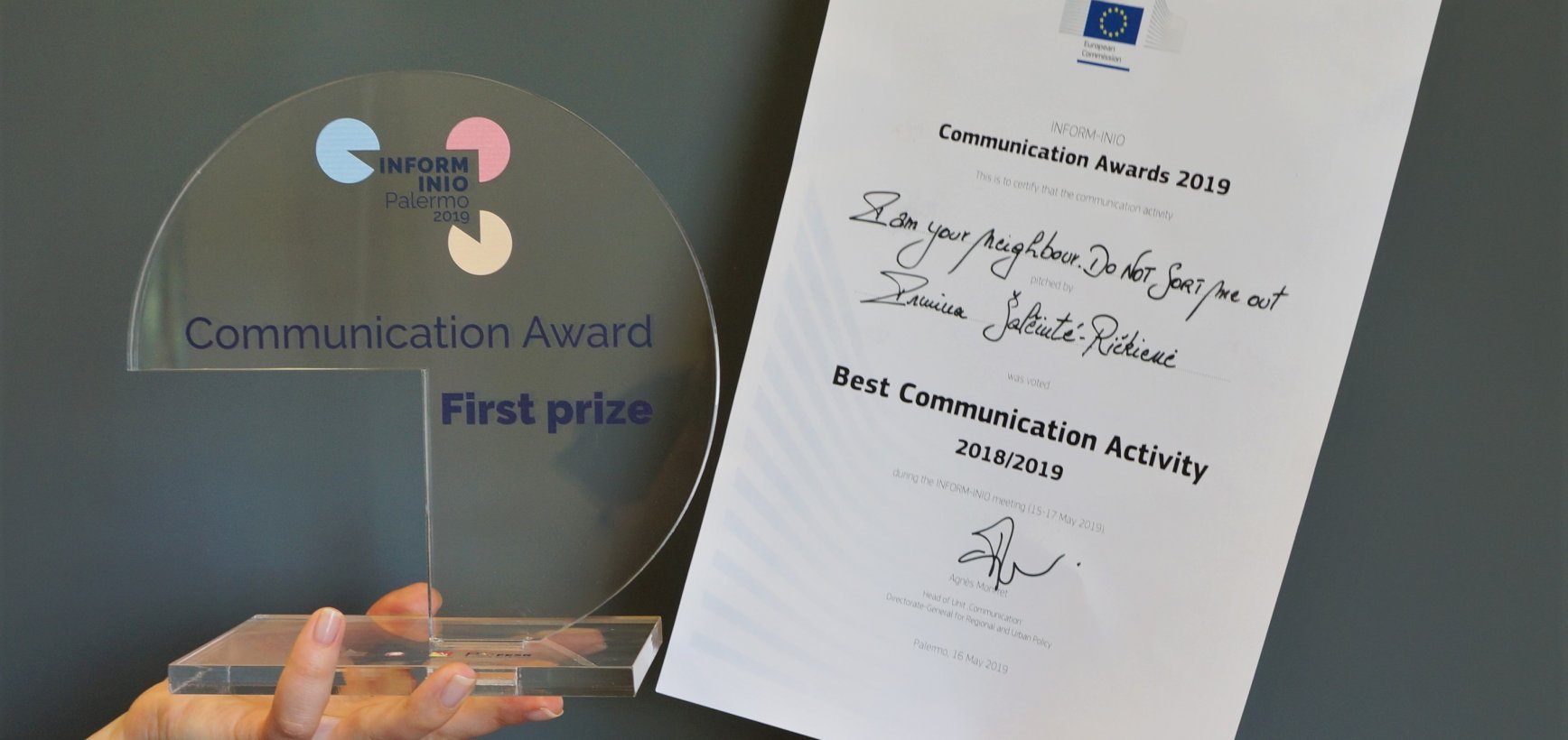 CPVA kampanija  „Aš – tavo kaimynas. NERŪŠIUOK MANĘS” Europos Komisijos pripažinta geriausia ES šalių 2018-2019 m. komunikacijos kampanija