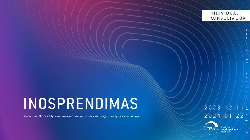 Nuotolinės individualios konsultacijos kvietimo „InoSprendimas“ pareiškėjams