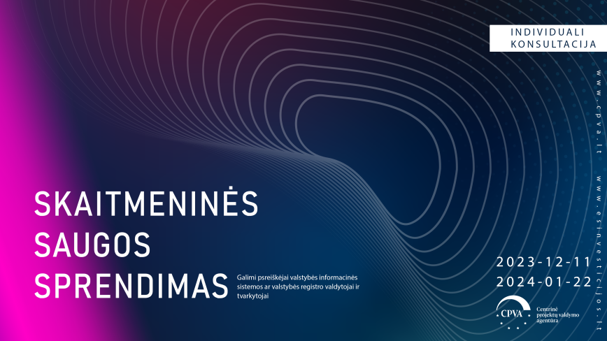Nuotolinės individualios konsultacijos kvietimo „Skaitmeninės saugos sprendimas“ pareiškėjams